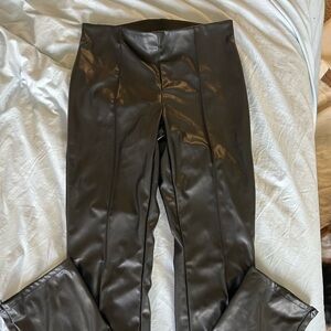 H&M faux leather pull on pants